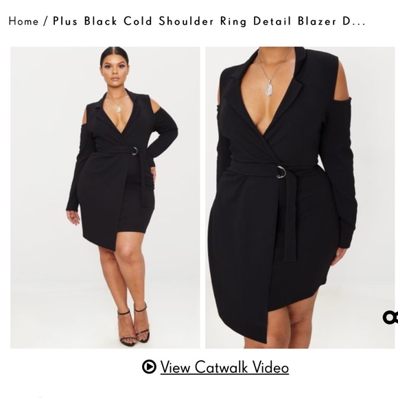 plus size blazer dress black